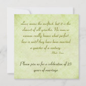 25周年パーティーマークトウェイン引用文 招待状 (正面)