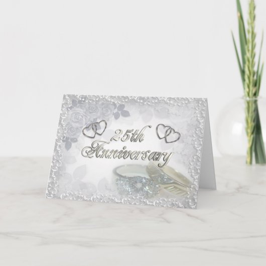 25周年パーティー招待状 シルバー 招待状 (正面)