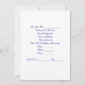 25周年パーティー招待状 シルバー 招待状 (裏面)