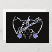 25周年パーティー招待状 シルバー 招待状 (正面/裏面)