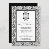 25周年パーティー招待状 ブラック＆ホワイト 招待状 (正面/裏面)