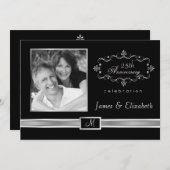 25周年パーティー招待状 - 写真付き 招待状 (正面/裏面)