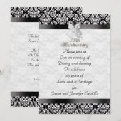 25周年パーティー招待状 黒と白 招待状 (正面/裏面)