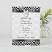 25周年パーティー招待状 黒と白 招待状 (スタンド正面)