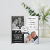 25周年パーティー招待状 - 2枚の写真 招待状 (スタンド正面)