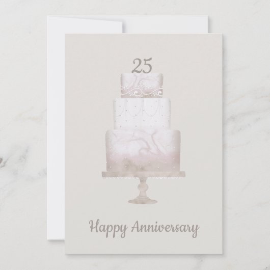 25周年パーティー オーダーメイド ケーキ 招待状 (正面)