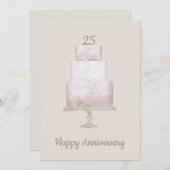 25周年パーティー オーダーメイド ケーキ 招待状 (正面/裏面)
