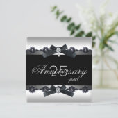 25周年パーティー シルバー ブラック ホワイト ダイヤモンド 招待状 (スタンド正面)