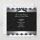 25周年パーティー シルバー ブラック ホワイト ダイヤモンド 招待状 (裏面)