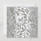 25周年パーティー ダマスク シルバー グレー2 招待状 (裏面)