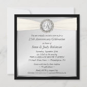 25周年パーティー-ポケットフェイクスタイル-正方形 招待状 (裏面)