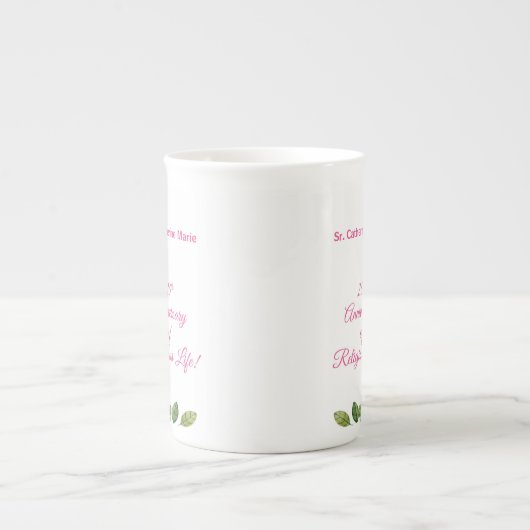 25周年修道院宗教生活をパーソナライズ ボーンチャイナマグカップ (正面)