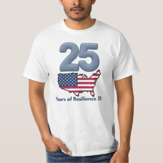 25周年愛国者デー 9/11 復興の年数 Tシャツ