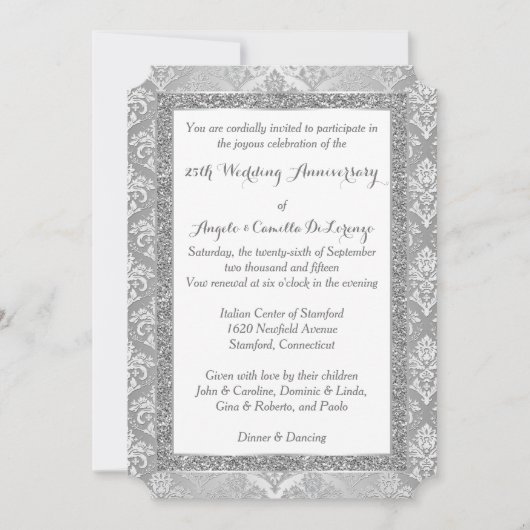 25周年招待状 | 偽銀の輝き 招待状 (正面)