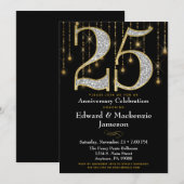 25周年招待 黒金ダイヤモンド 招待状 (正面/裏面)