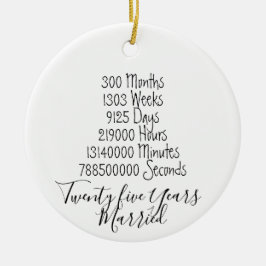 25周年結婚した25th結婚 セラミックオーナメント