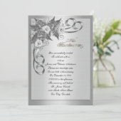 25周年結婚の誓いを更新ホワイトローズ 招待状 (スタンド正面)