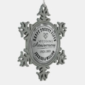 25周年結婚を迎える スノーフレークピューターオーナメント (左)