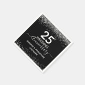 25周年結婚グリッター スタンダードカクテルナプキン (角)