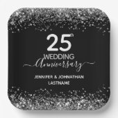 25周年結婚グリッター ペーパープレート (正面)