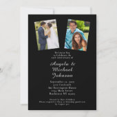 25周年結婚シックエレガントブラックシルバー 招待状 (正面)