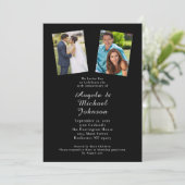 25周年結婚シックエレガントブラックシルバー 招待状 (スタンド正面)