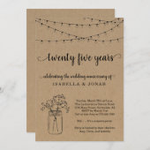 25周年結婚パーティの招待状 招待状 (正面/裏面)