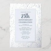 25周年結婚招待状シルバーエレガント 箔招待状 (正面)