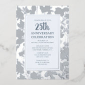 25周年結婚招待状シルバーエレガント 箔招待状 (正面)
