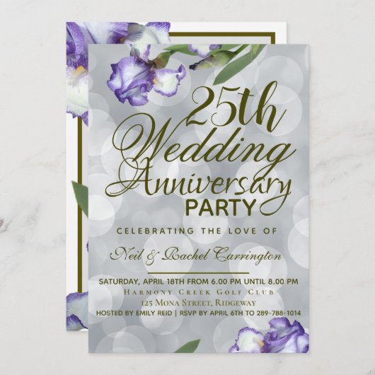 25周年結婚招待状 セーブザデート (正面/裏面)