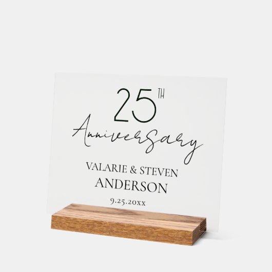 25周年結婚歓迎 アクリルサイン (傾斜)