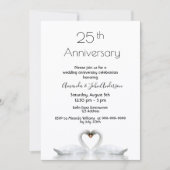 25周年結婚白恋の白鳥2羽 招待状 (正面)