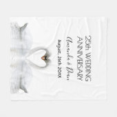 25周年結婚白鳥の恋 フリースブランケット (正面(横))