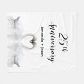 25周年結婚白鳥の恋 フリースブランケット (正面(横))