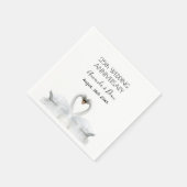25周年結婚白鳥カップル スタンダードカクテルナプキン (角)