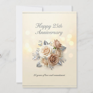 25周年結婚祝賀カード サンキューカード