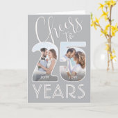 25周年結婚記念おめでとうフォト カード (黄色い花)