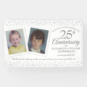 25周年結婚記念の子供時代の写真ウェルカム 横断幕 (横)