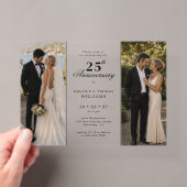 25周年結婚記念の昔と今の写真 アクリル招待状 (インサイチュ (ポータブル))
