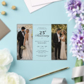 25周年結婚記念の昔と今の写真 アクリル招待状 (インサイチュ (ウェディング))