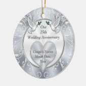 25周年結婚記念クリスマス装飾品 セラミックオーナメント (左)