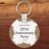 25周年結婚記念ゴールドラメ キーホルダー (裏面)