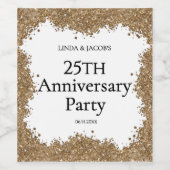 25周年結婚記念ゴールドラメ ワインラベル (シングルラベル)