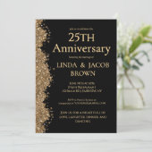 25周年結婚記念ゴールドラメ 招待状 (スタンド正面)