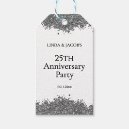 25周年結婚記念シルバーグリッター ギフトタグ