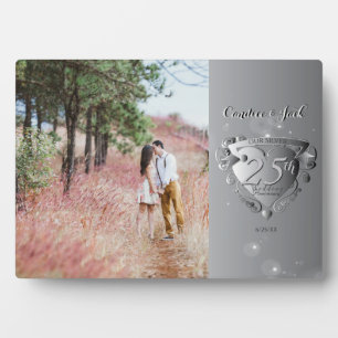 25周年結婚記念フォトシカスタムェアハート フォトプラーク