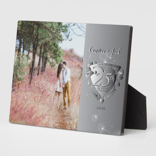 25周年結婚記念フォトシカスタムェアハート フォトプラーク (側面)