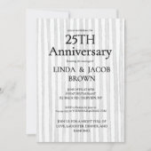 25周年結婚記念ライトグレーシルバーストライプ 招待状 (正面)