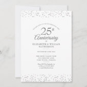 25周年結婚記念写真シルバー・コンフェッティ 招待状 (正面)