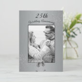 25周年結婚記念写真 シルバー 招待状 (スタンド正面)